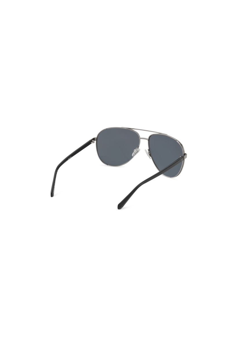 Double Bridge Aviator Sunglasses, Alternate, color, Shiny Gunmetal