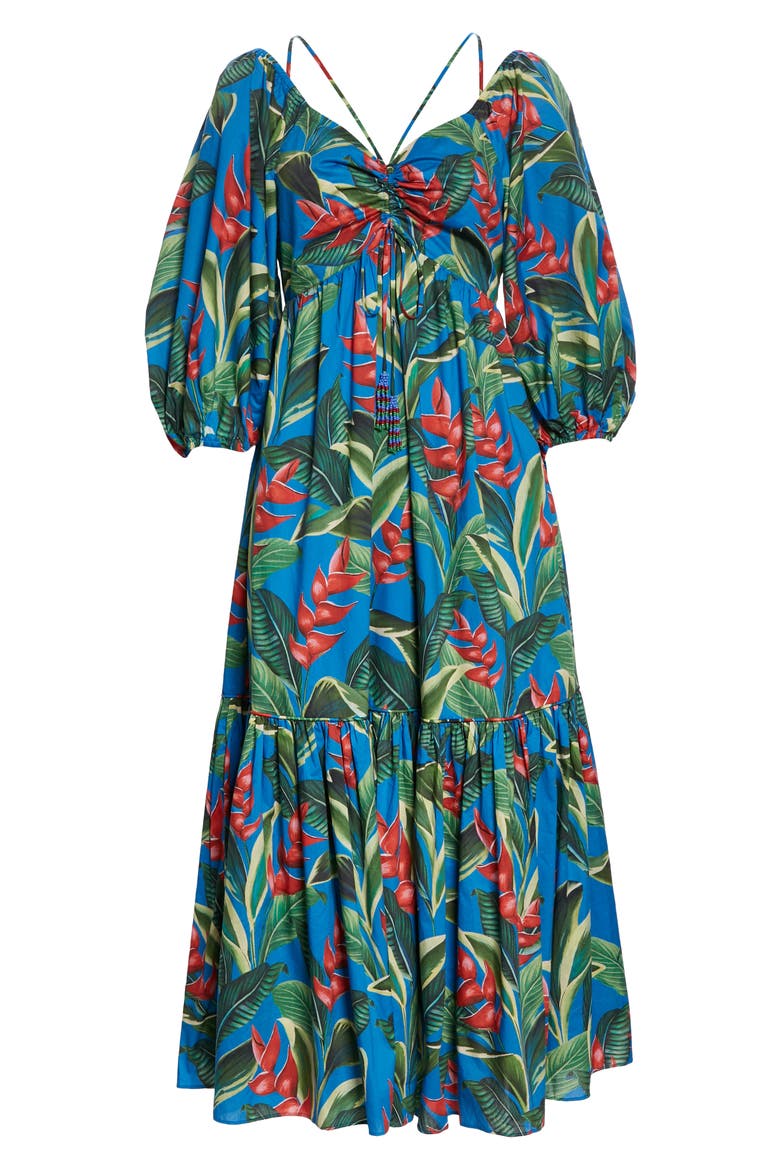 Dream Garden Floral Cotton Midi Dress, Alternate, color, MULTI