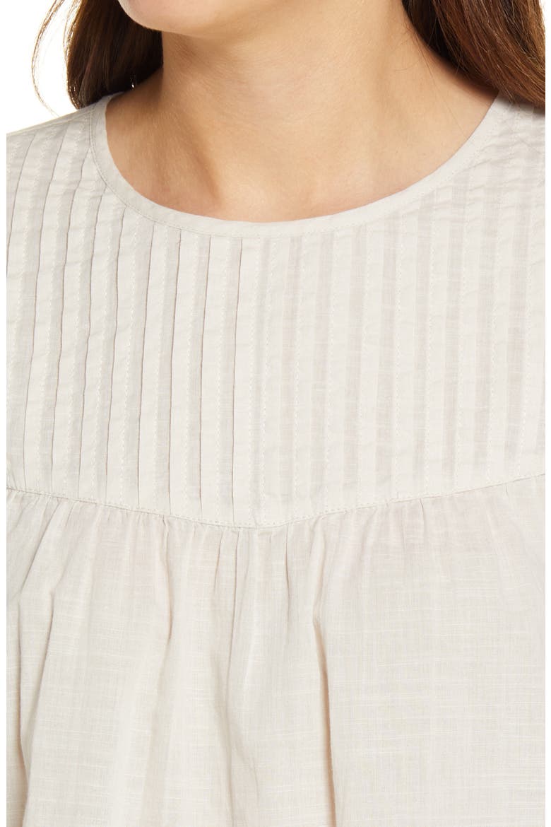 Pintuck Yoke Top, Alternate, color, BEIGE PUMICE