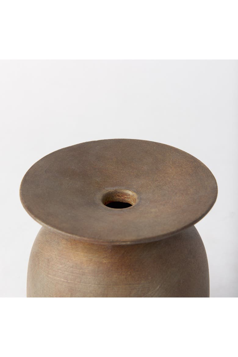Rylee Ceramic Vase, Alternate, color, Brown