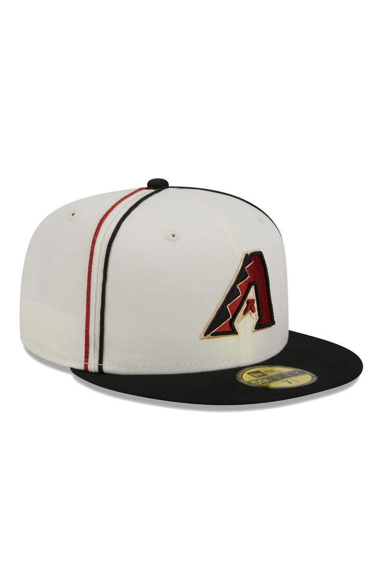 New Era Men's New Era Cream/Black Arizona Diamondbacks Chrome Sutash 59FIFTY Fitted Hat, Alternate, color,