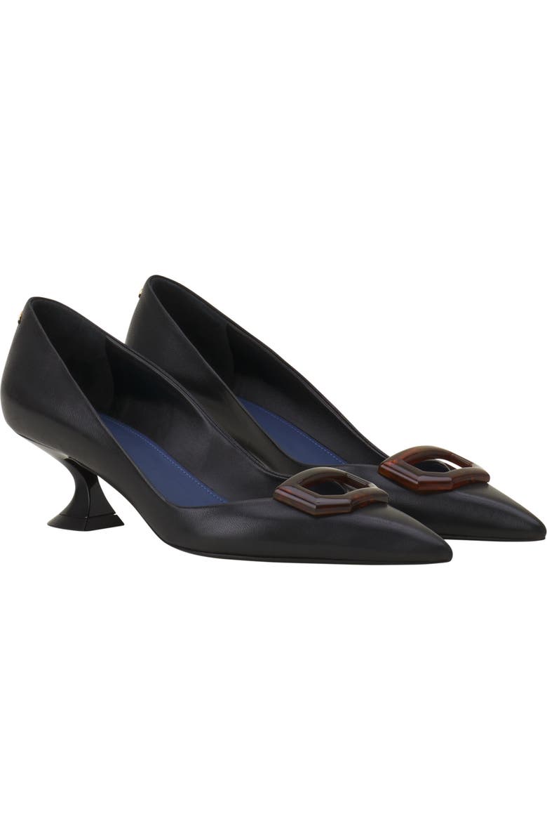 Lanvin Midnight Step Leather Pump With Buckle, Alternate, color,