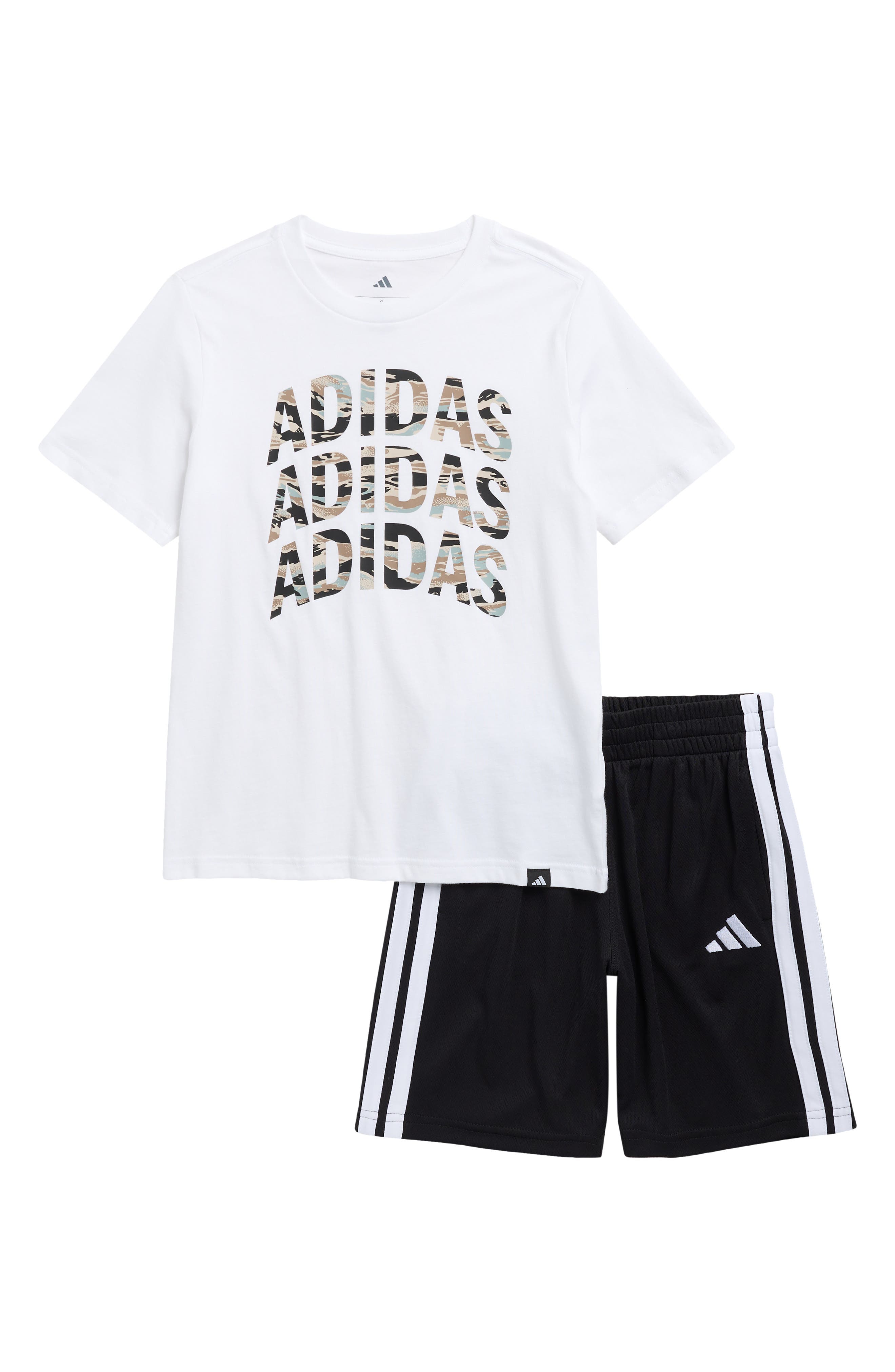 adidas Kids' 3-Stripes T-Shirt & Shorts Set