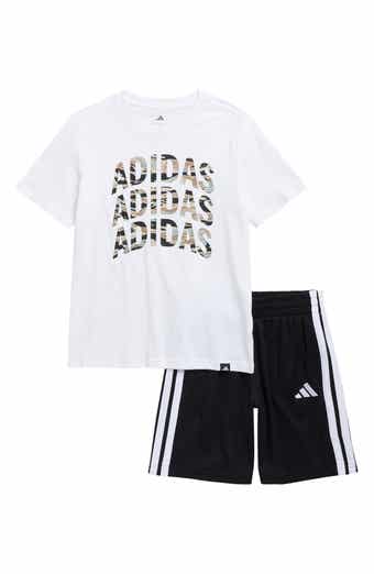 adidas Kids' 3-Stripes T-Shirt & Shorts Set