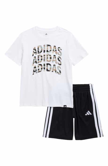 adidas Kids' 3-Stripes T-Shirt & Shorts Set