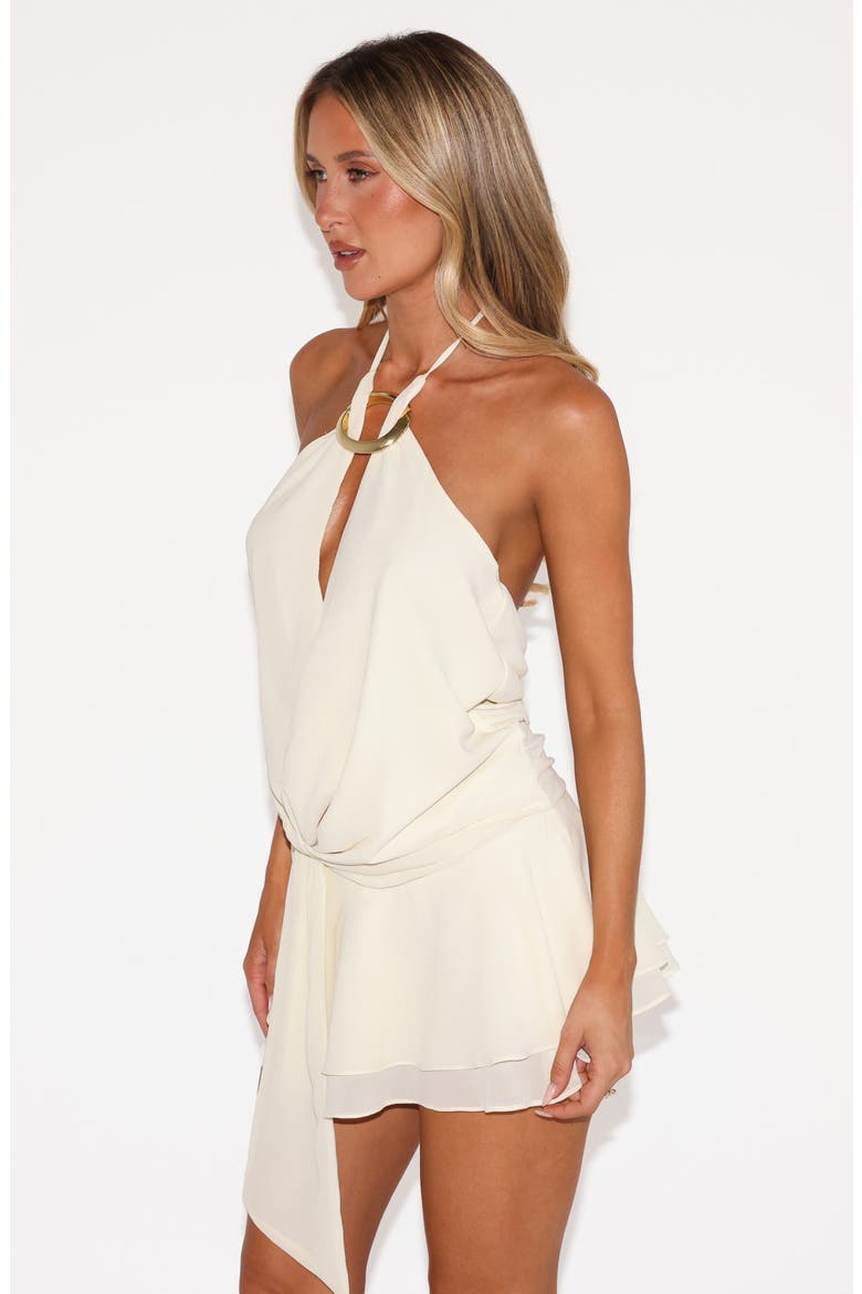Indigo Halter Neck Minidress, Alternate, color, WHITE