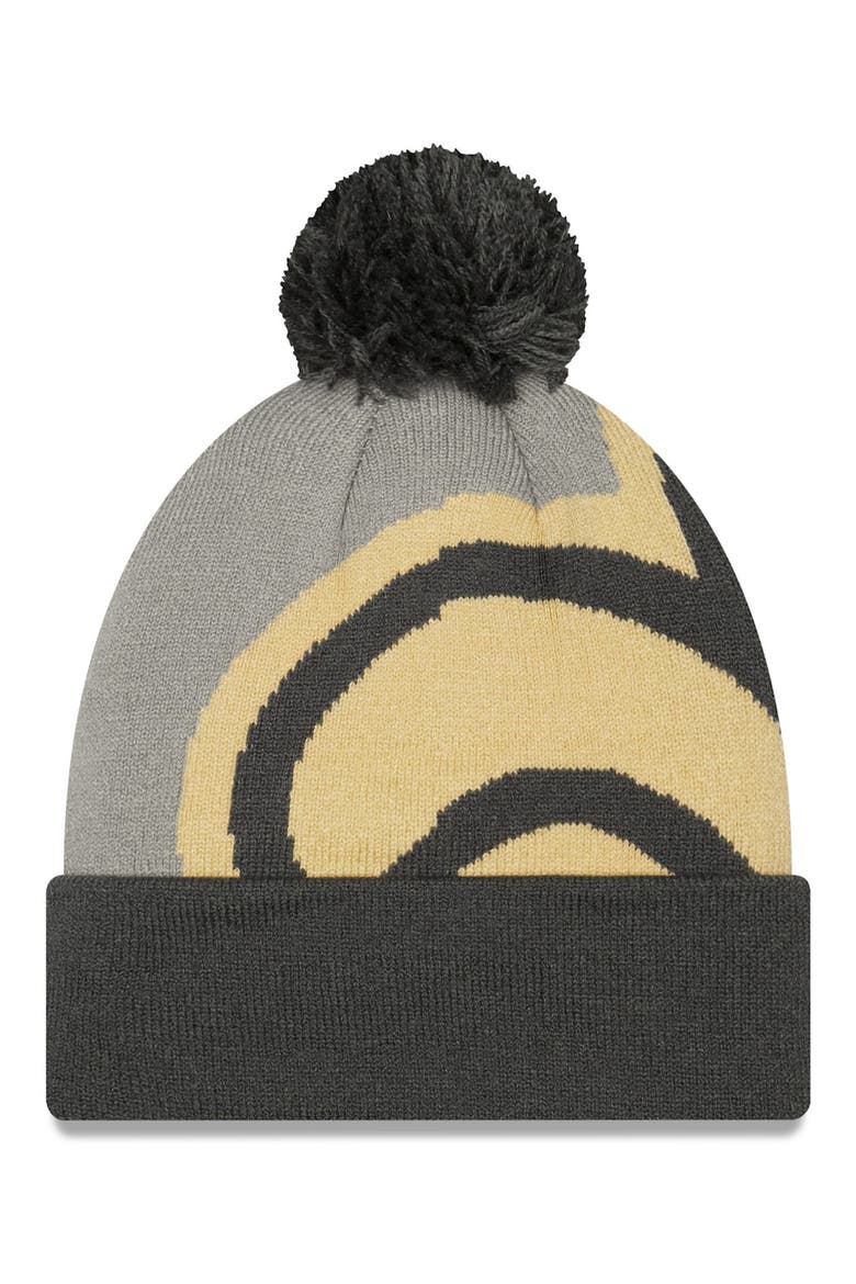 Men's New Era Graphite New Orleans Saints Logo Whiz Redux Cuffed Knit Hat, Alternate, color, GRAPHITE