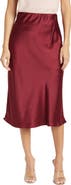 Renee C Solid Satin Midi Skirt