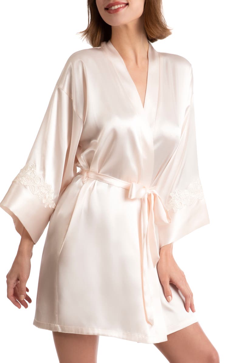 In Bloom by Jonquil Ophelia Lace Trim Satin Wrap, Alternate, color,