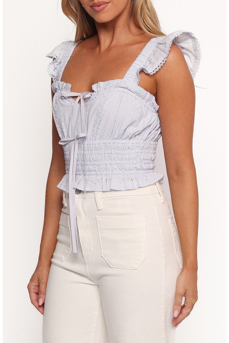 Giran Ruffle Crop Top, Alternate, color, CASHMERE BLUE