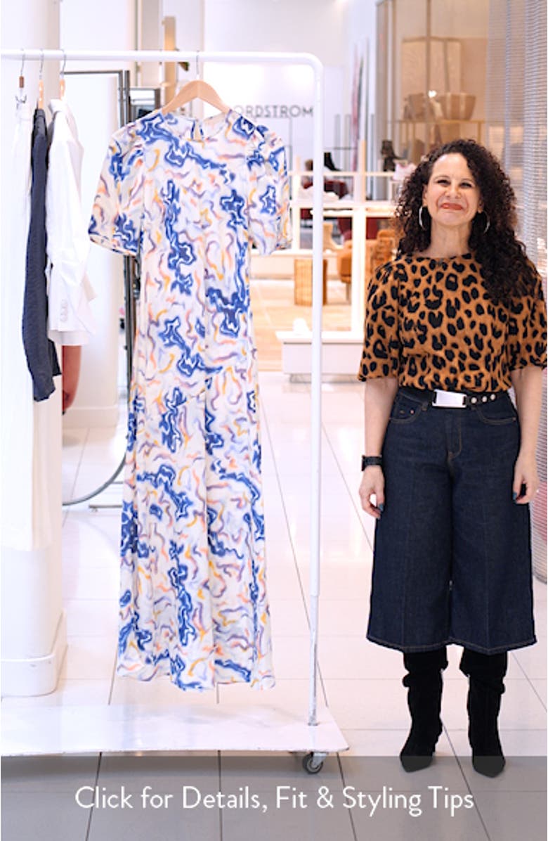 Samar Abstract Print Silk Dress, sales video thumbnail