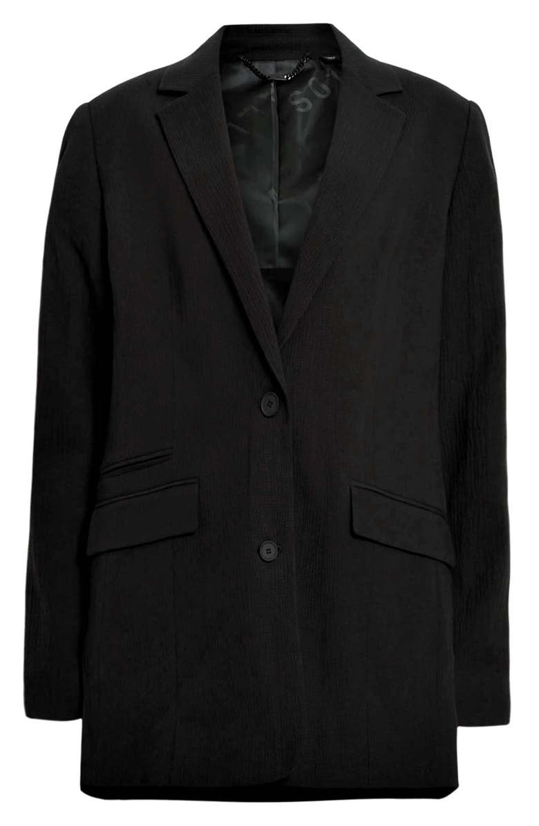 AllSaints Essen Stretch Cotton Blazer, Alternate, color, Black