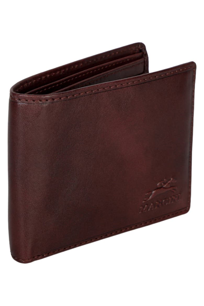 RFID Secure Leather Left Wing Wallet, Alternate, color, BROWN