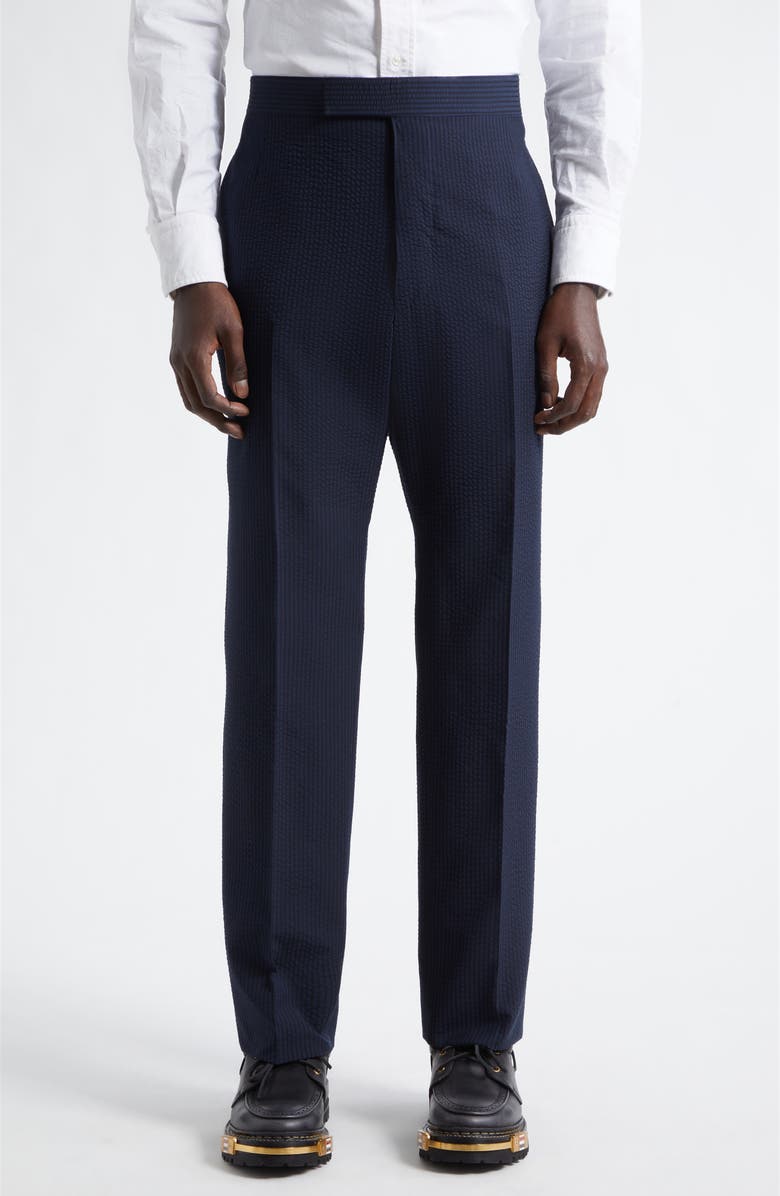 Thom Browne Fit 1 Wool Backstrap Trousers, Main, color, Navy
