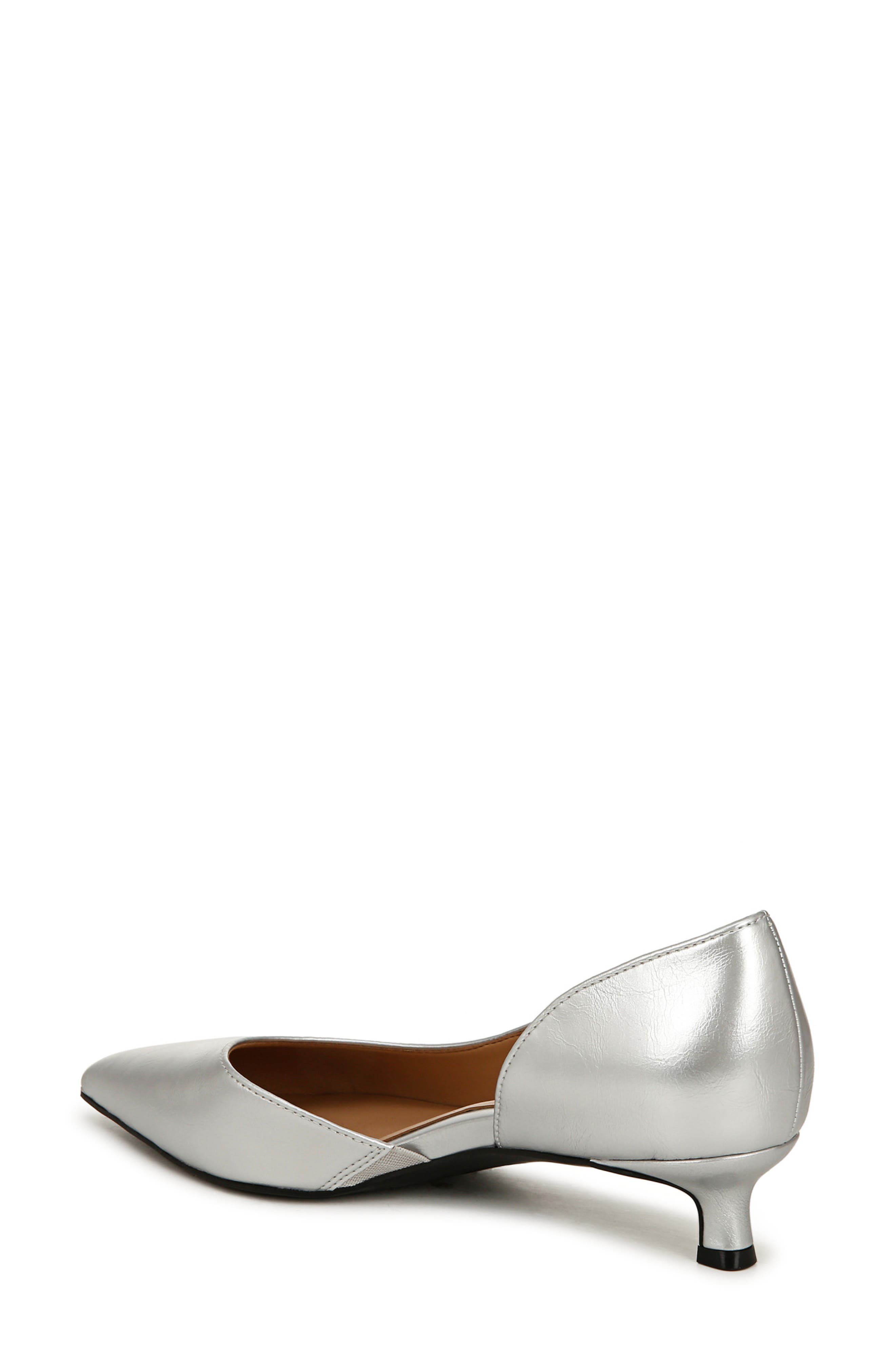 Naturalizer Gallent Half d'Orsay Pointed Toe Pump, Alternate, color, Silver