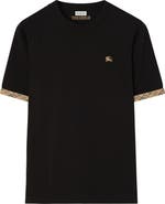 Burberry Check Trim Cotton T-shirt