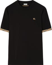 Burberry Check Trim Cotton T-shirt