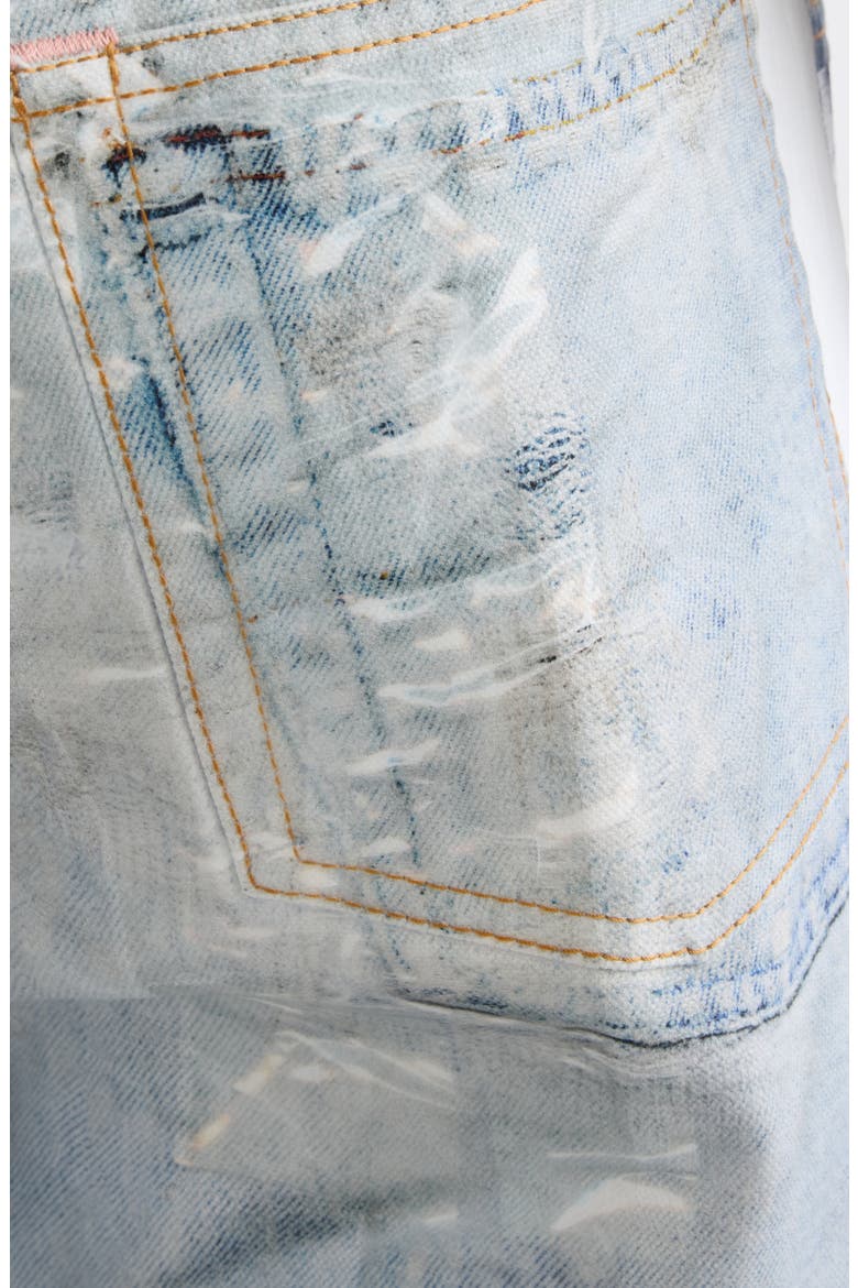 2021 Trompe l'Oeil Tape Loose Fit Wide Leg Jeans, Alternate, color, LIGHT BLUE