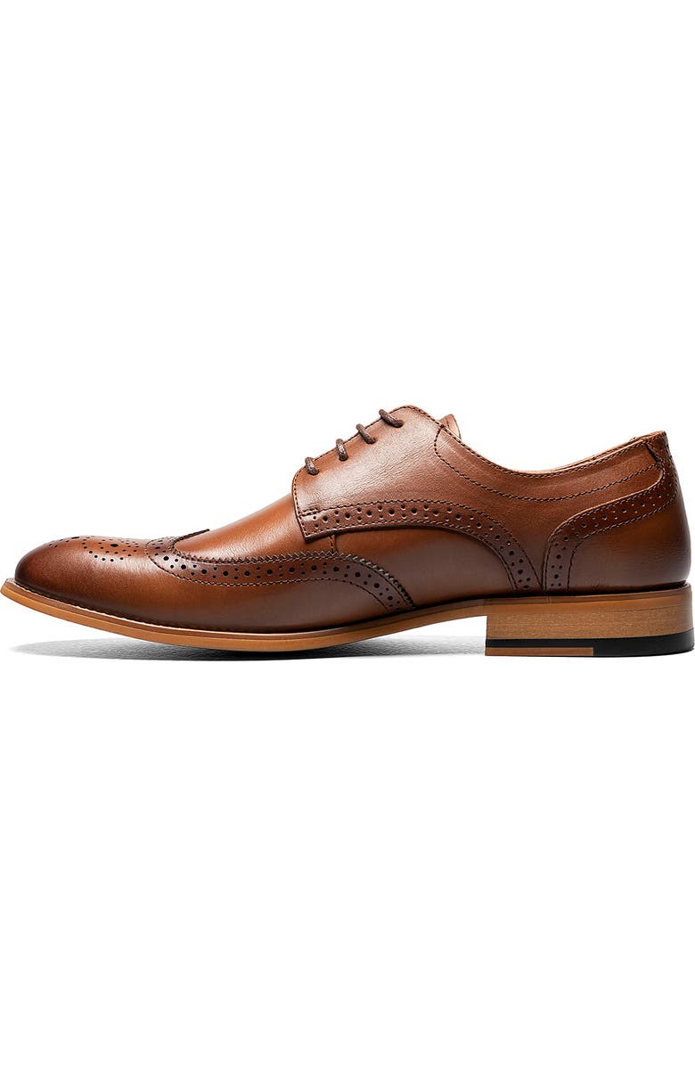Stacy Adams David Wingtip Derby, Alternate, color, Cognac