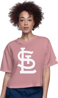 STARTER Women's Starter Pink St. Louis Cardinals Play the Ball Boxy Cropped T-Shirt