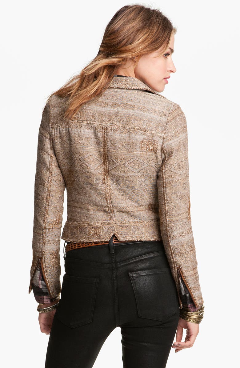 Free People Tapestry Moto Jacket, Alternate, color,