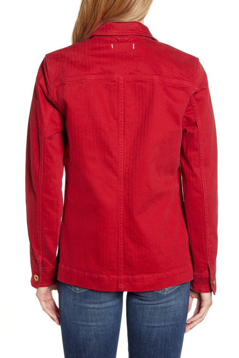 Cotton Herringbone Workers Jacket, Alternate, color, DEEP RED