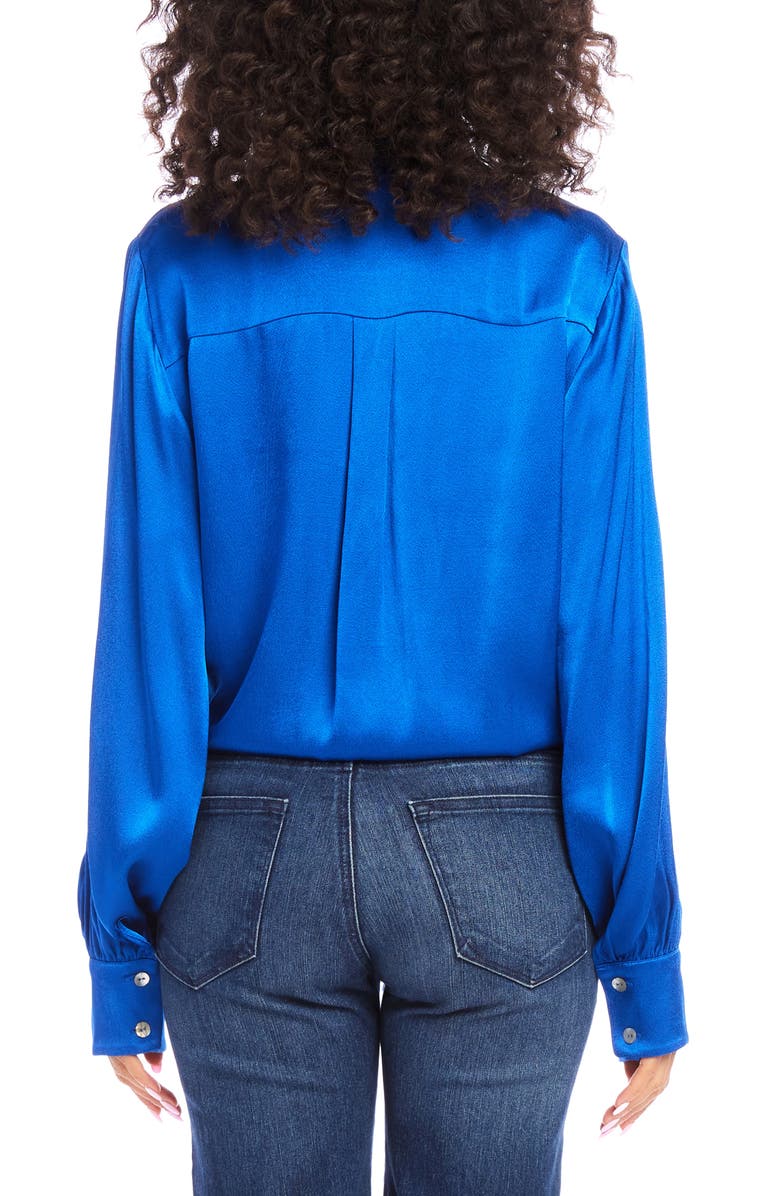 Karen Kane Tie Front Satin Top, Alternate, color,