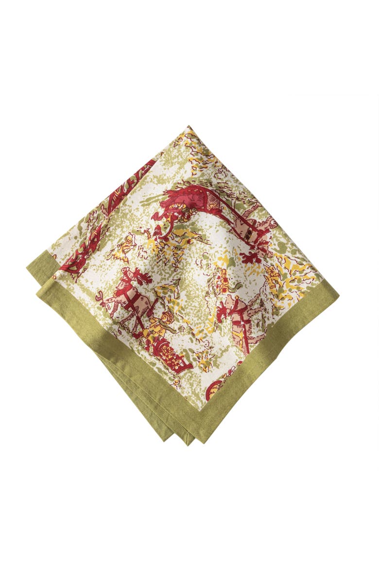 Renne Napkins, Alternate, color, Red/Green 19" x 19"