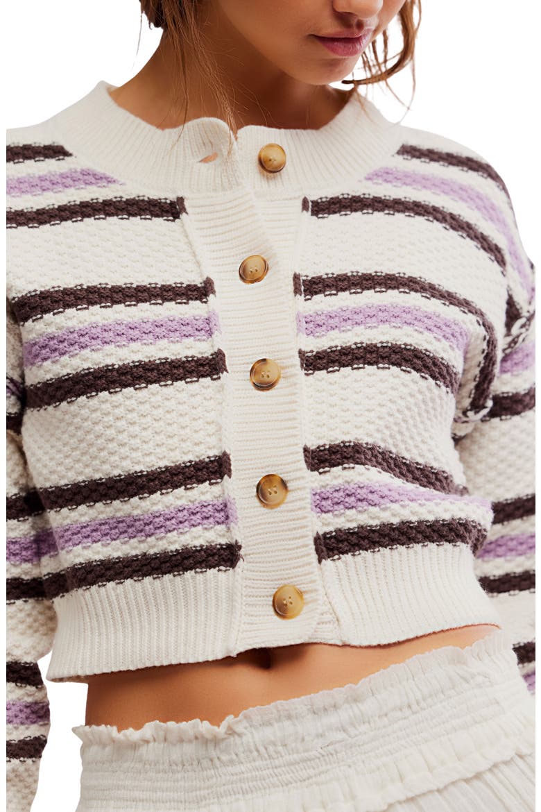 Lila Stripe Cardigan, Alternate, color, IVORY COMBO