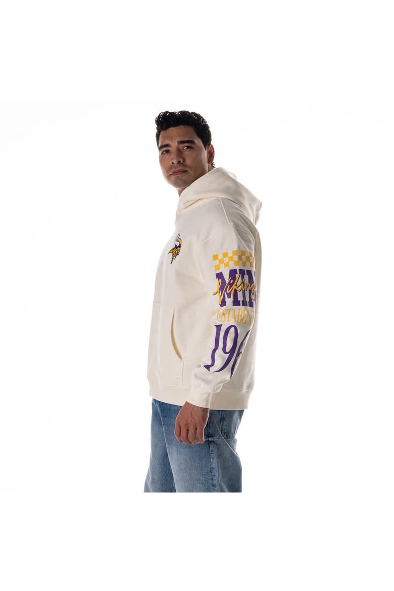Unisex The Wild Collective  Cream Minnesota Vikings Stacked Graphic Sleeve Fleece Hoodie, Alternate, color, Cream