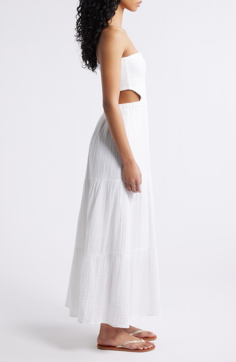 Rip Curl Premium Surf Strapless Cutout Maxi Dress, Alternate, color, White