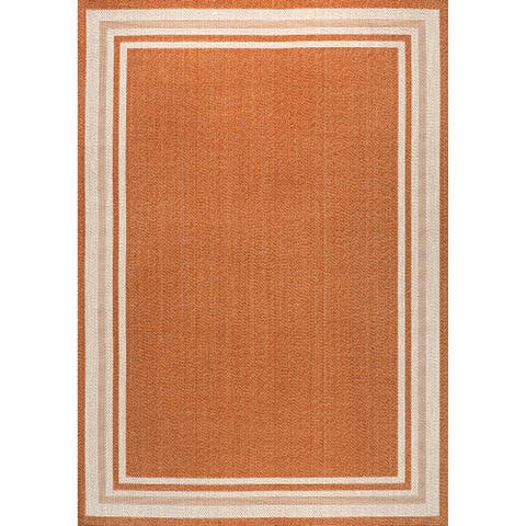 James Modern Border Stripe Indoor/Outdoor Area Rug