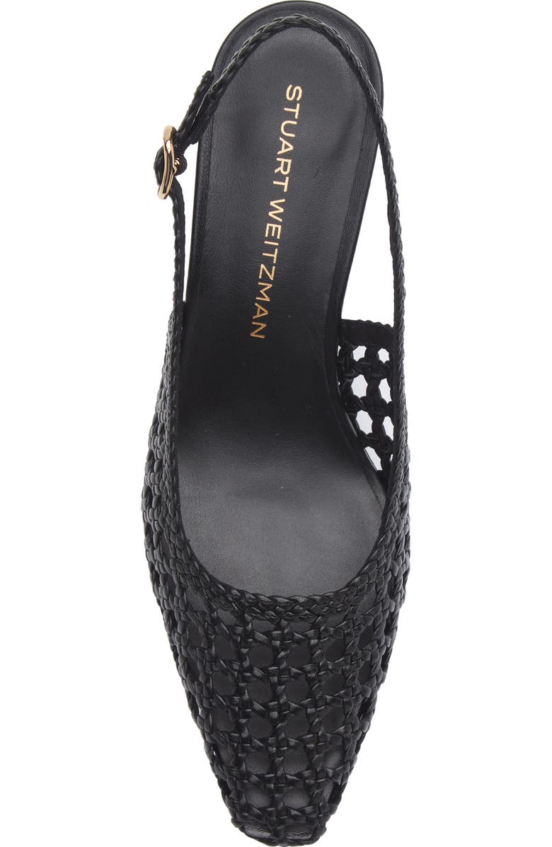 Stuart Weitzman Stassi Woven Slingback Pump, Alternate, color, Black
