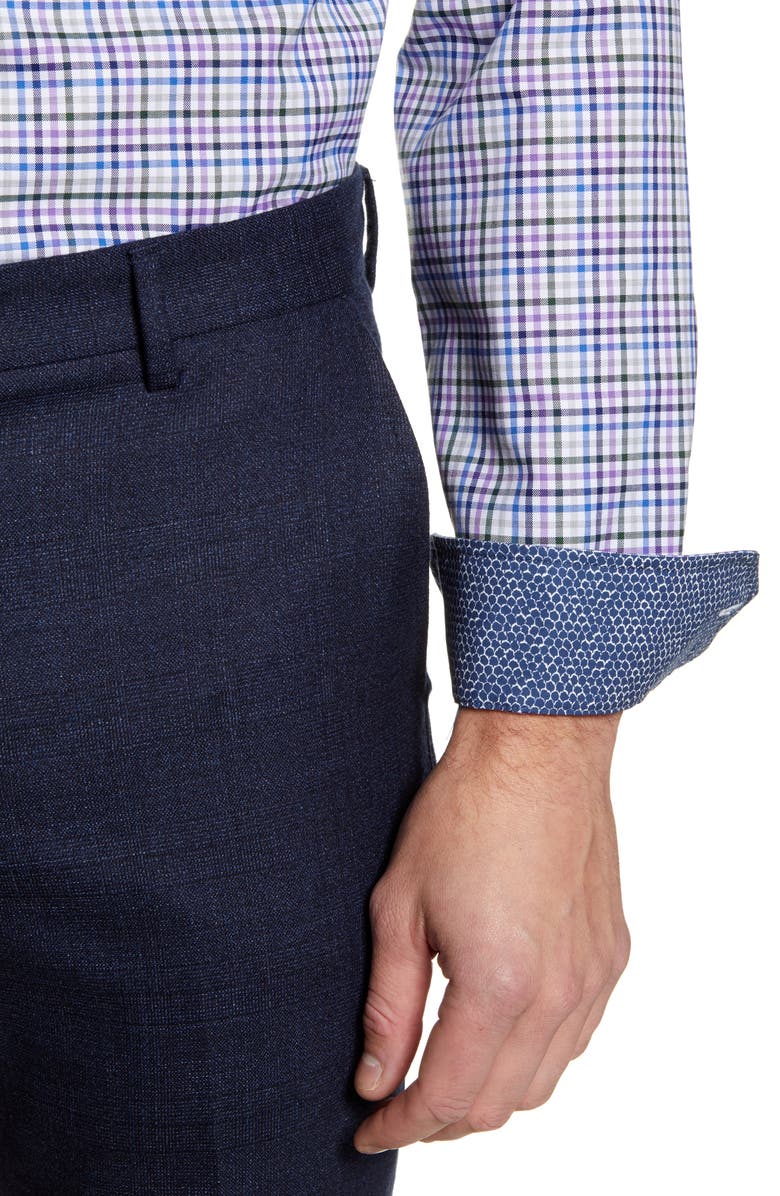 Bugatchi Trim Fit Check Dress Shirt, Alternate, color, 