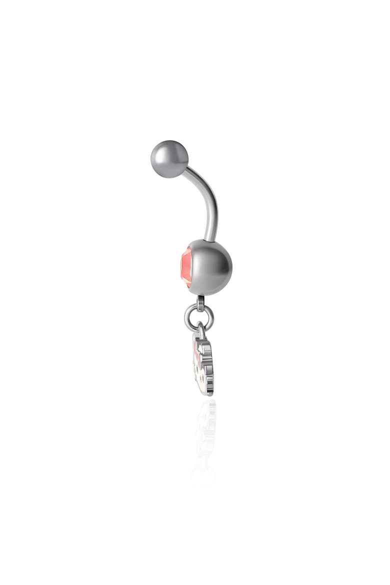 Crystal Belly Button Ring, Alternate, color, Silver, white