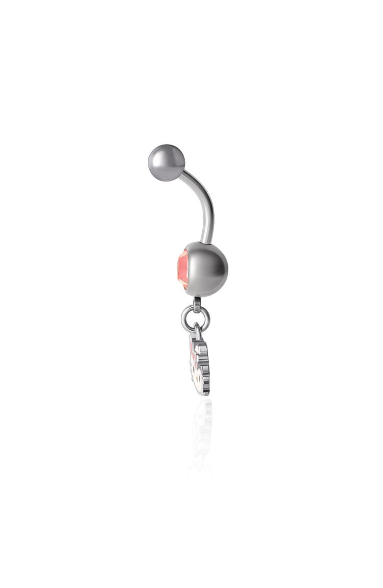 Hello Kitty Crystal Belly Button Ring, Alternate, color, Silver, White