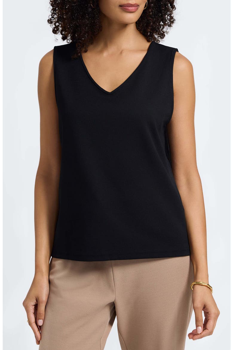 Callie Sleeveless Crepe Knit Top, Main, color, BLACK