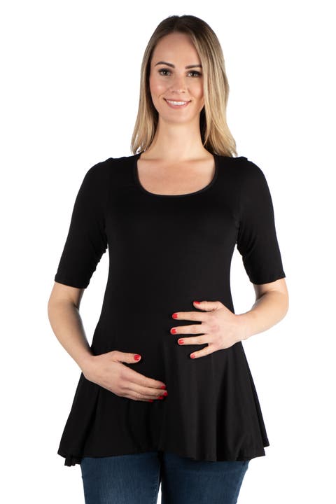 Maternity Elbow Swing Tunic Top