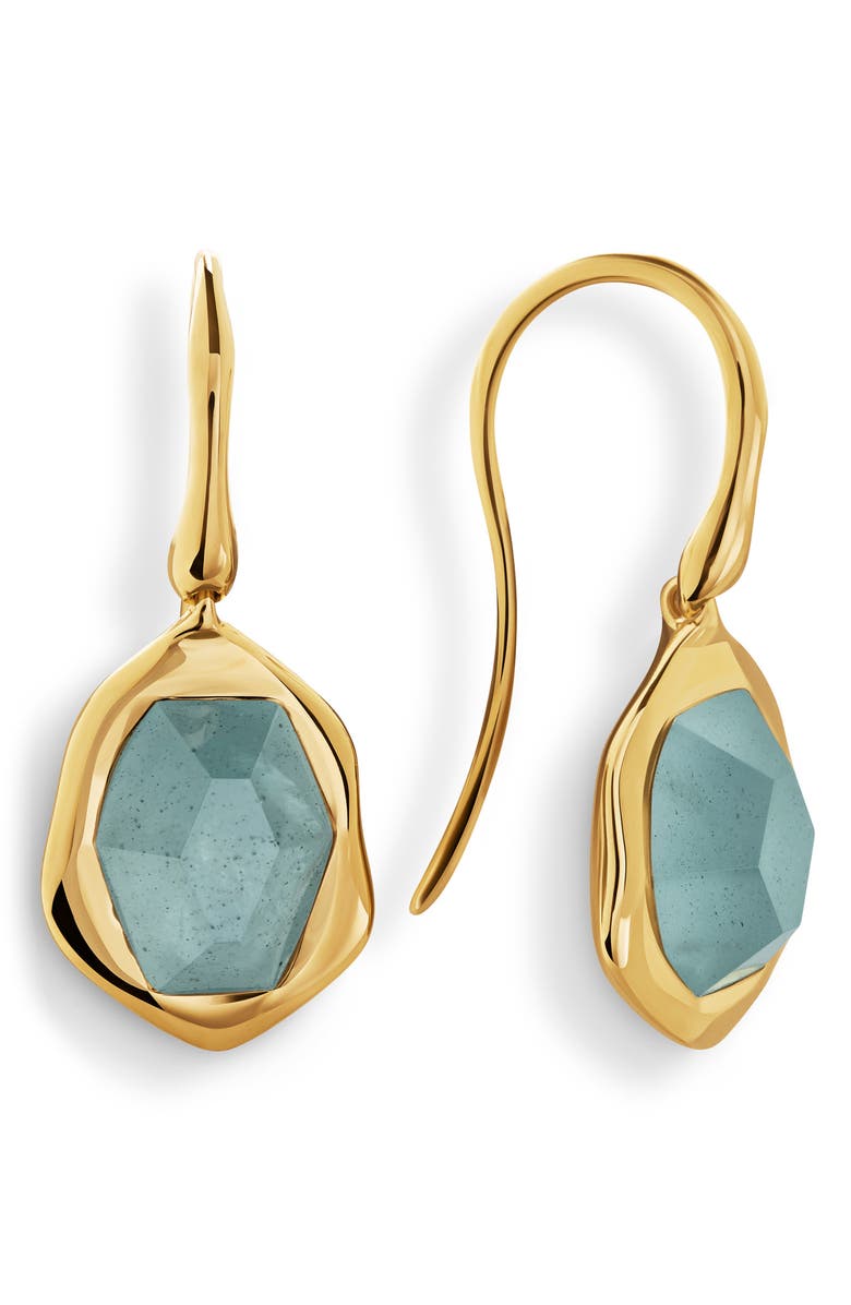 Monica Vinader Odyssey Drop Earrings, Main, color, 18Ct Gold Vermeil / Aquamarine