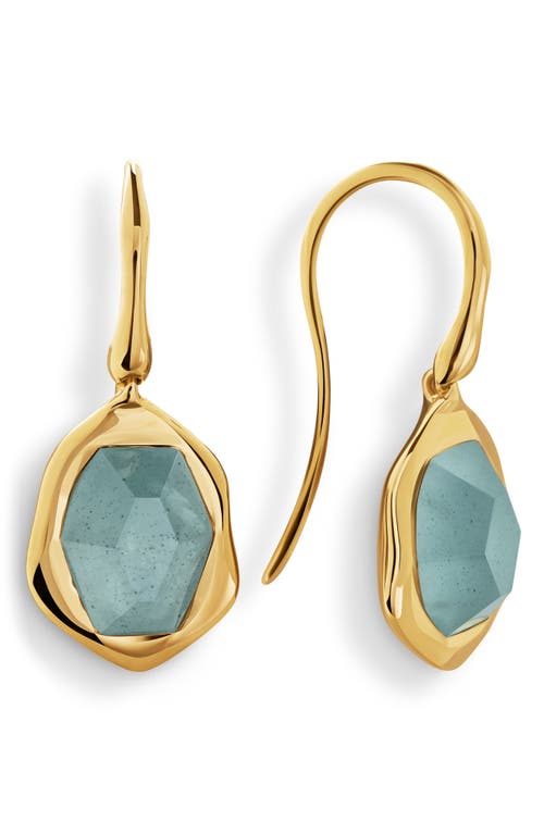 Monica Vinader Womens Blue Odyssey 18ct Yellow-gold Vermeil And Aquamarine Drop Earrings In Blue