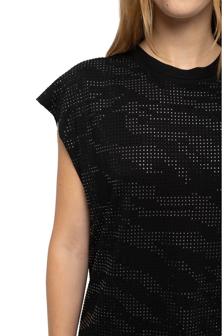 Strass Cloe Cotton Top, Alternate, color, BLACK