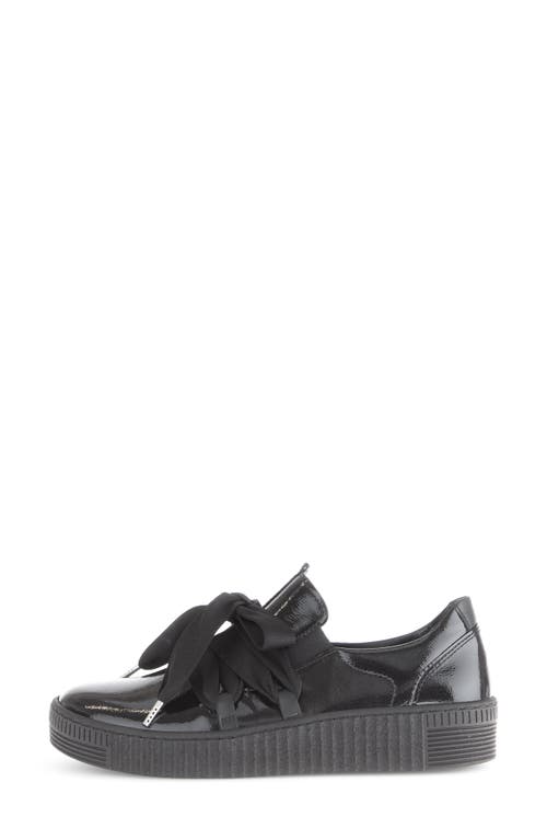 Gabor Leather Platform Sneaker In Black