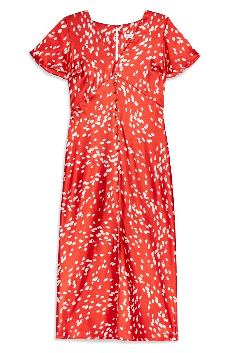 Topshop Polka Dot Midi Dress, Alternate, color, 