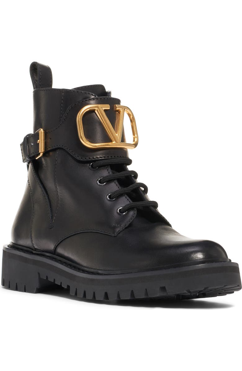 Valentino Garavani VLOGO Buckle Combat Boot, Main, color,