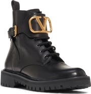 Valentino Garavani VLOGO Buckle Combat Boot