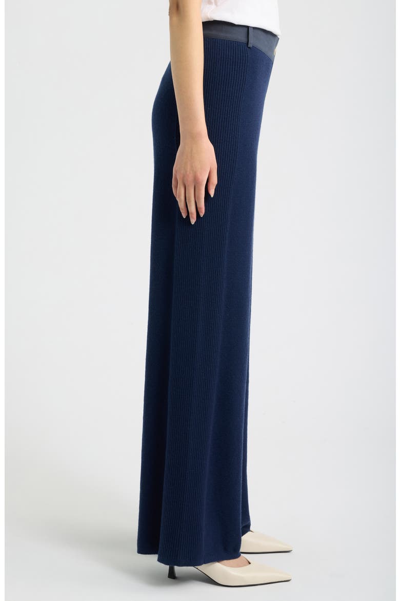 Lucy Wide Leg Wool Blend Pants, Alternate, color, NAVY