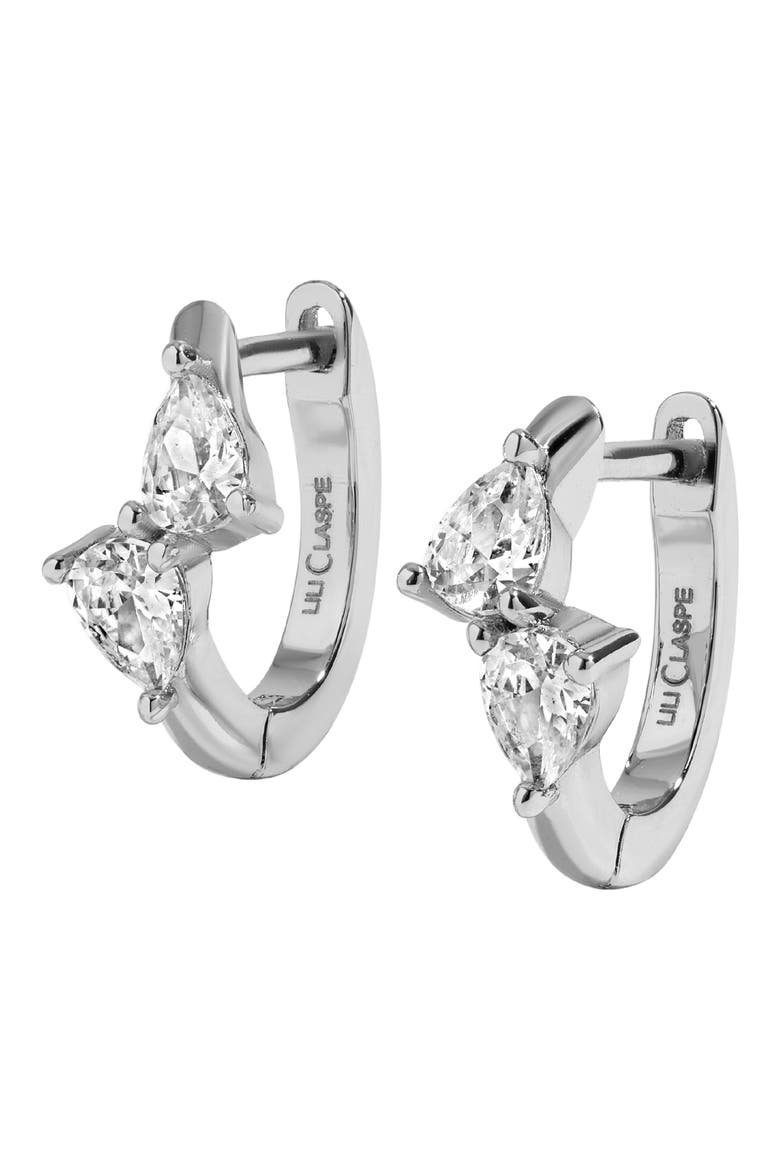 Bryn Huggie Earrings, Main, color, SILVER