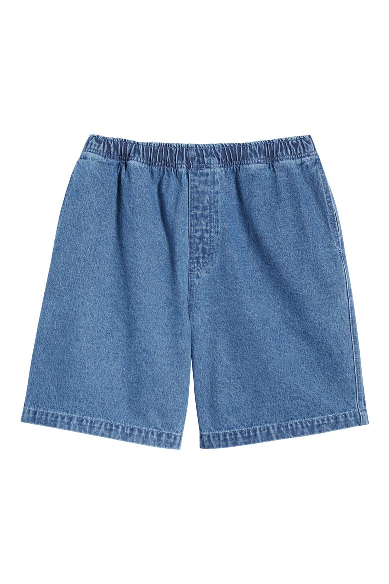 Easy Pull-On Denim Shorts, Alternate, color, LIGHT INDIGO