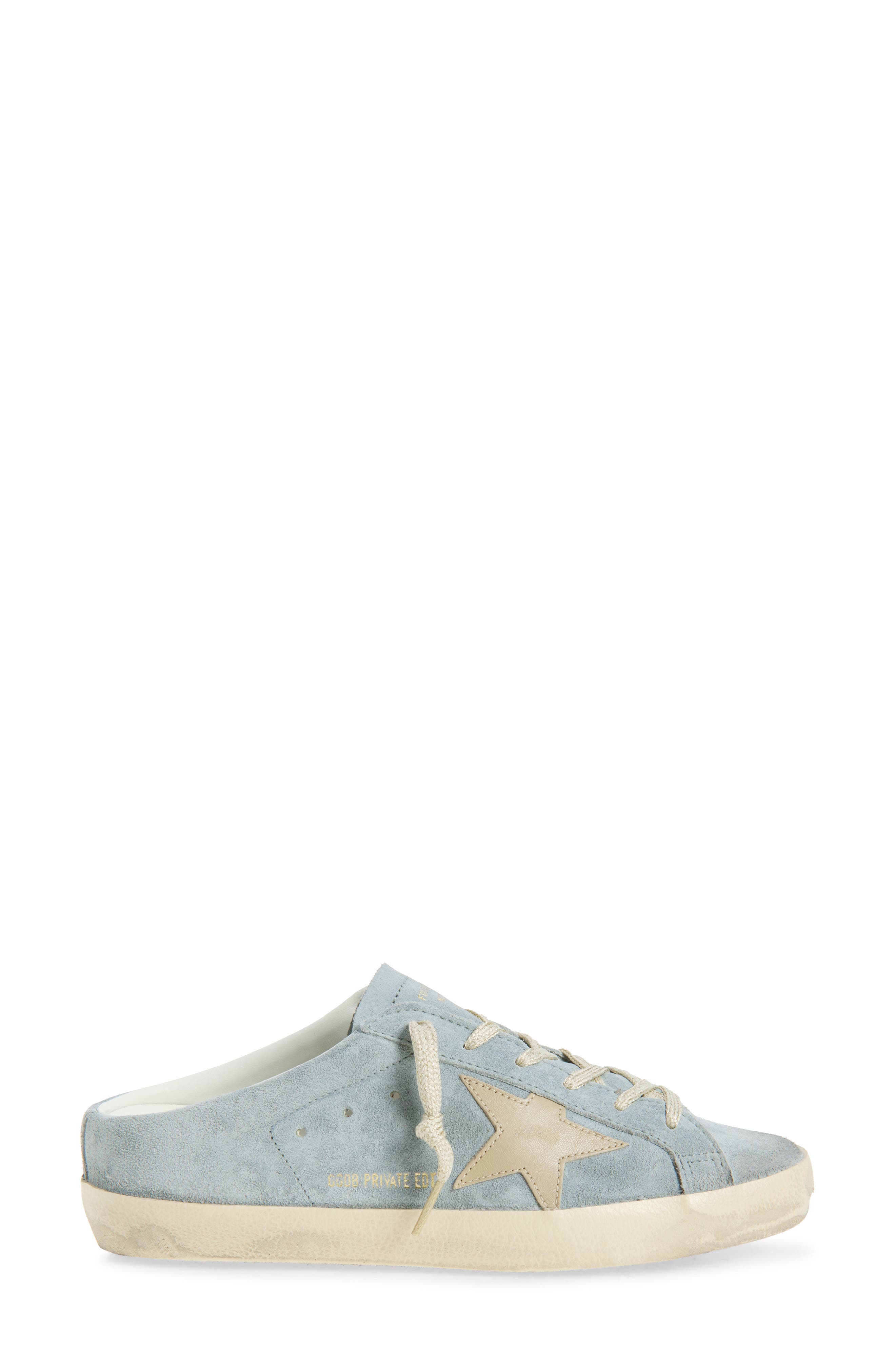 Golden Goose Super-Star Sabot Mule Sneaker, Alternate, color, Light Blue/ Beige
