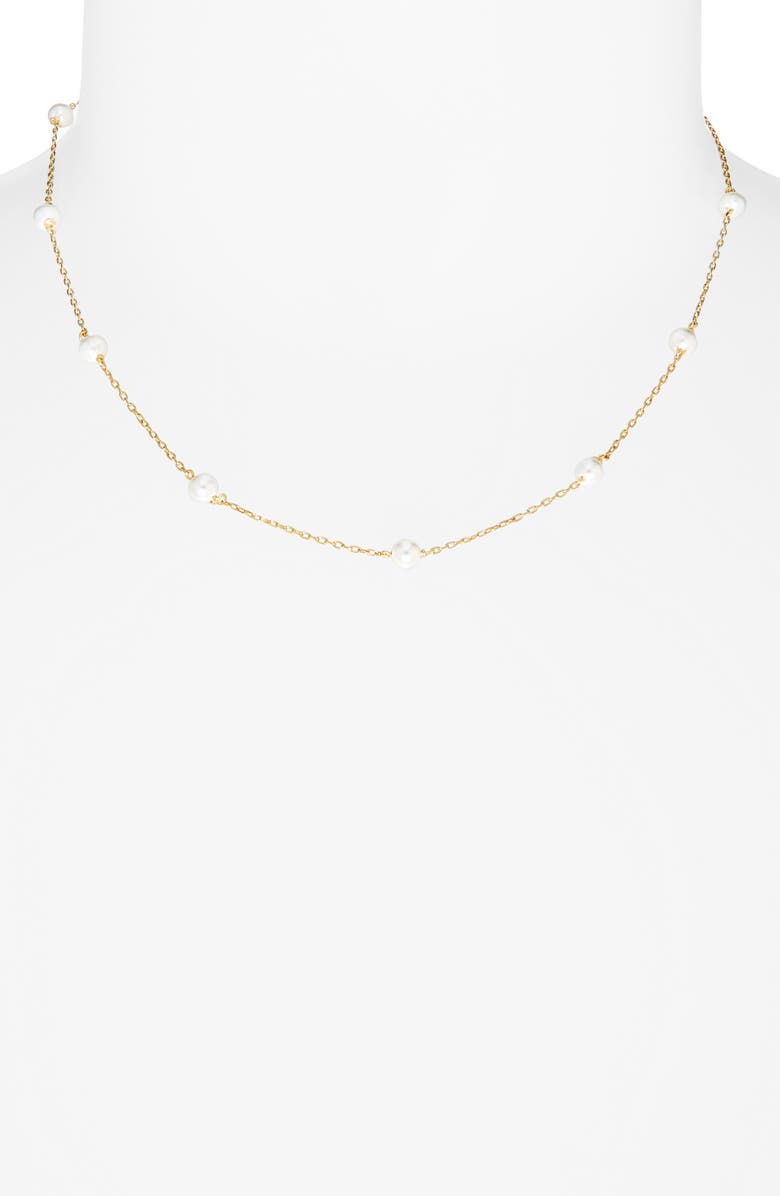 ARGENTO VIVO Classic Faux Pearl Station Necklace, Alternate, color, Gold